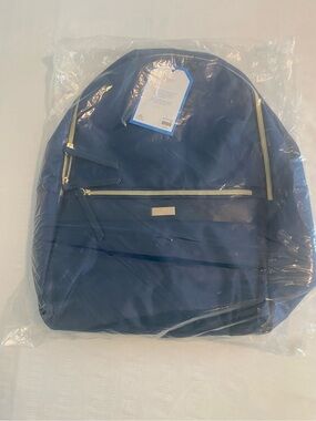 Navy woman’s  Backpack with Gold Accents